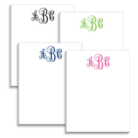 Multi Scripty Monogram Mini Notepad Set